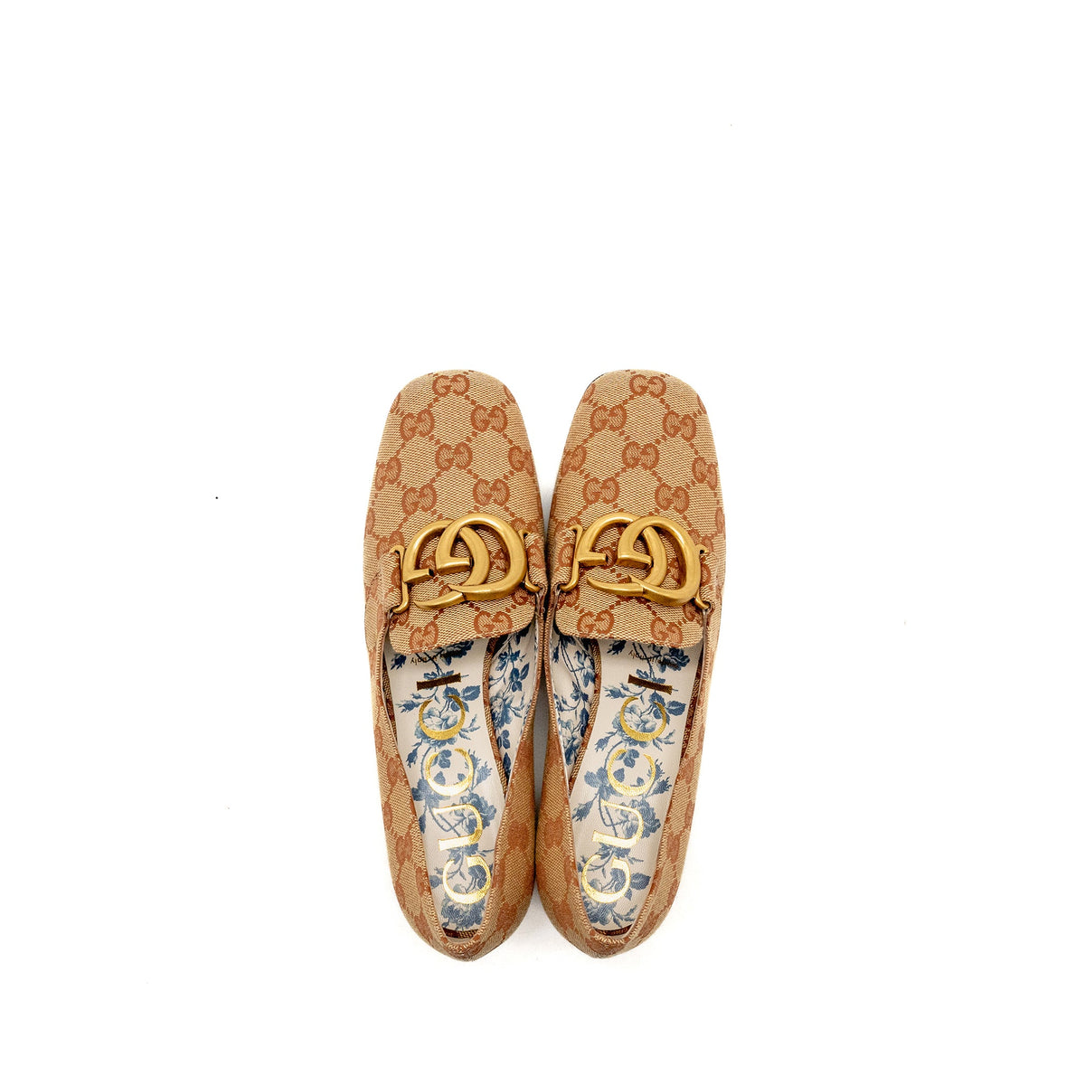 gucci-size-37-victoire-gg-marmont-block-heel-pumps-canvas-beige-ghw