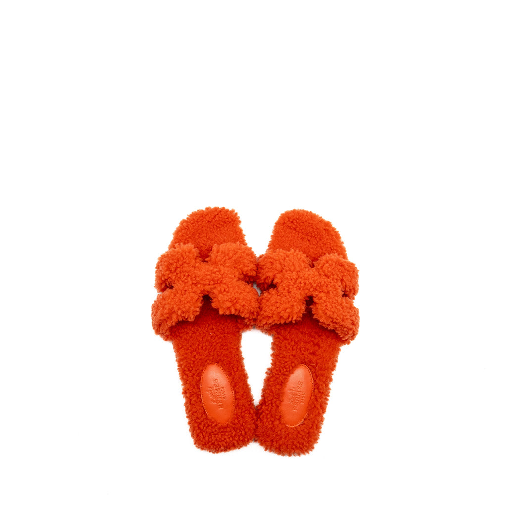 hermes-size-36-oran-sandals-shearling-orange