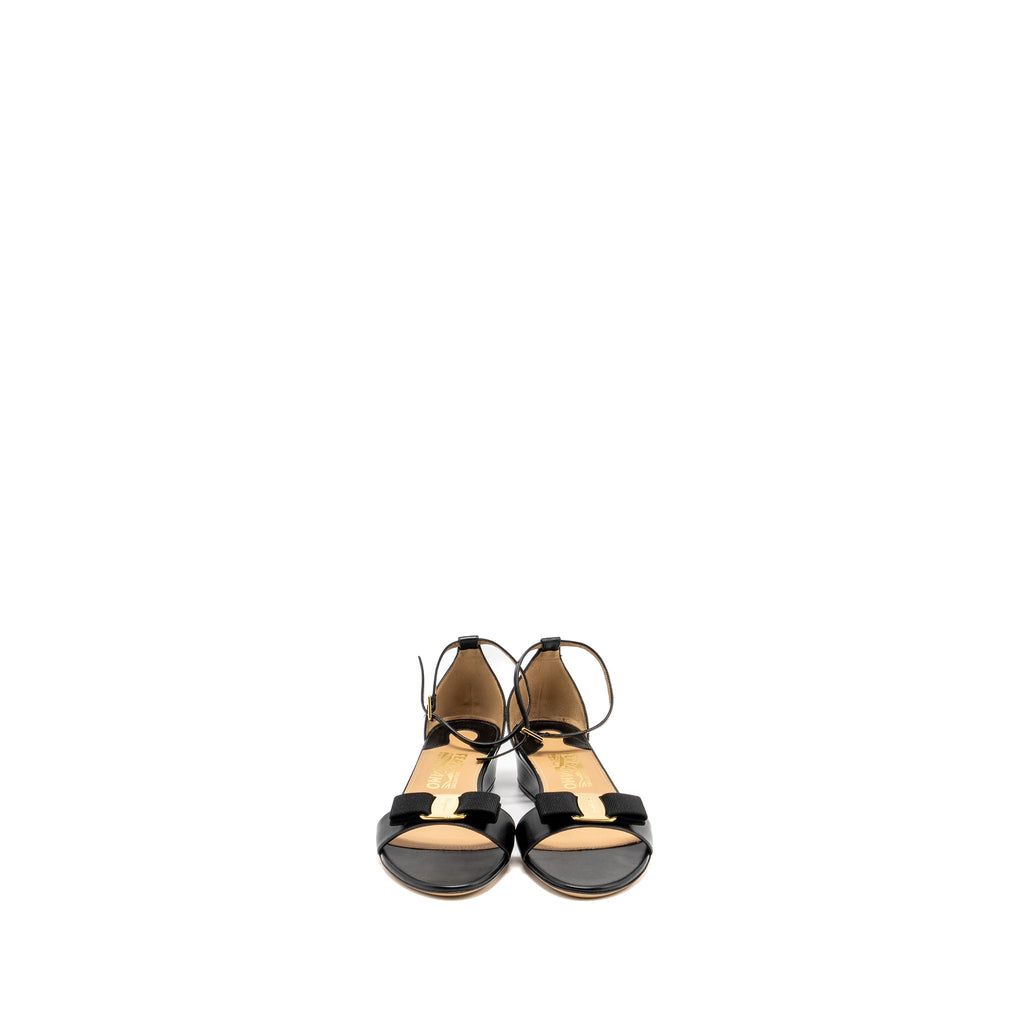 salvatore-ferragamo-size-8-5-margot-vara-bow-sandals-black-lghw-1
