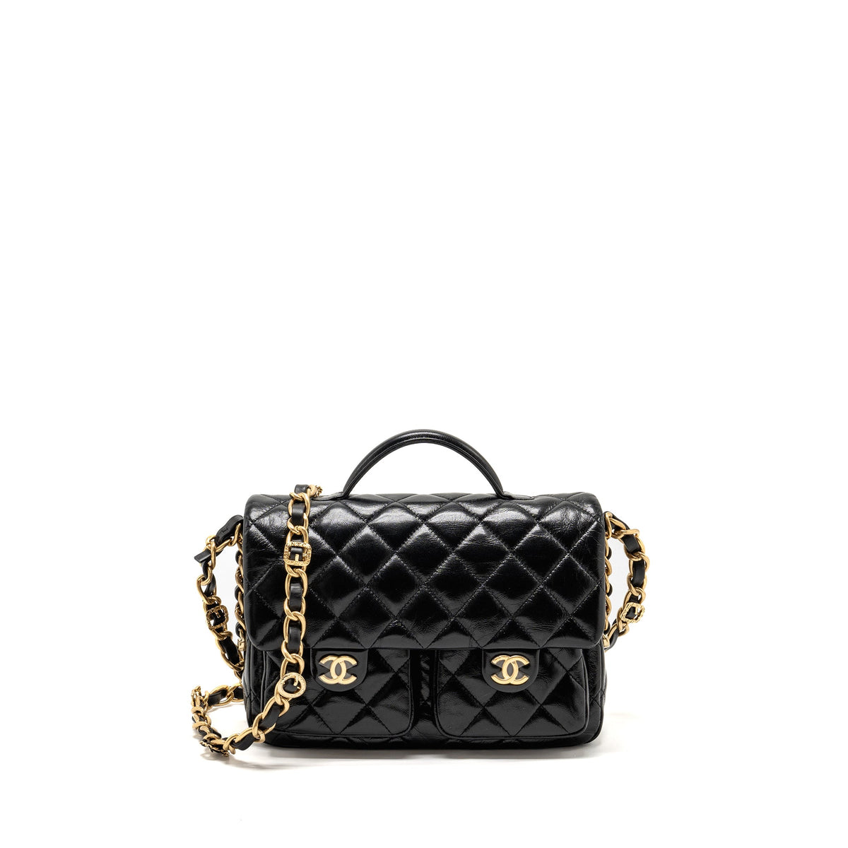 chanel-double-pocket-top-handle-messanger-bag-shiny-calfskin-black-ghw-microchip-copy-1