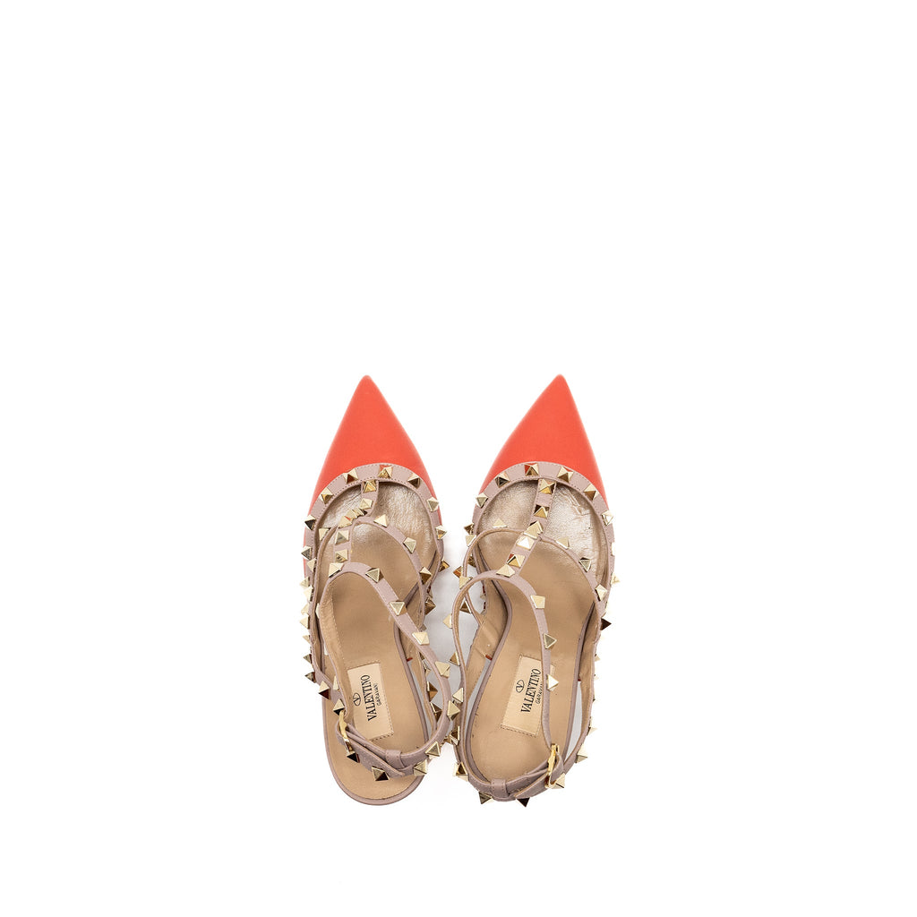 valentino-size-39-garavani-rockstud-slingback-heels-leather-orange-red