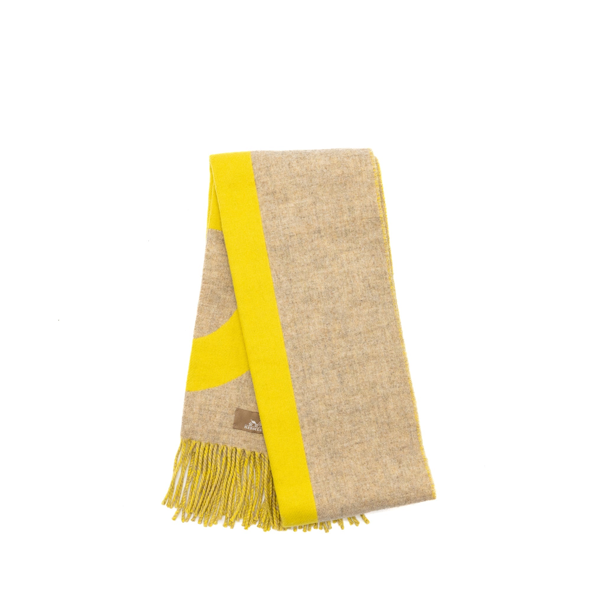 hermes-casaque-grand-mors-muffler-cashmere-beige-chine-jaune-acide