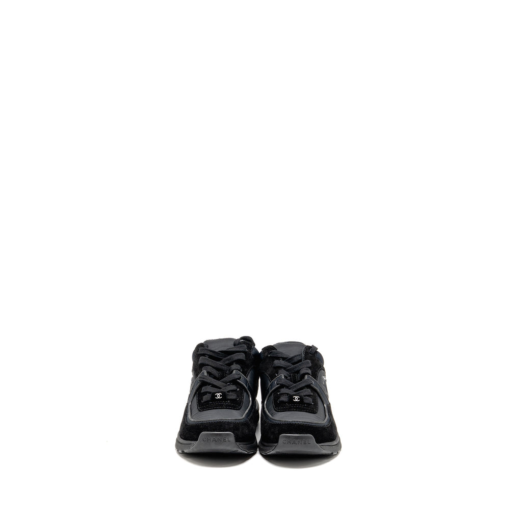 chanel-size-37-cc-sneakers-suede-fabric-black