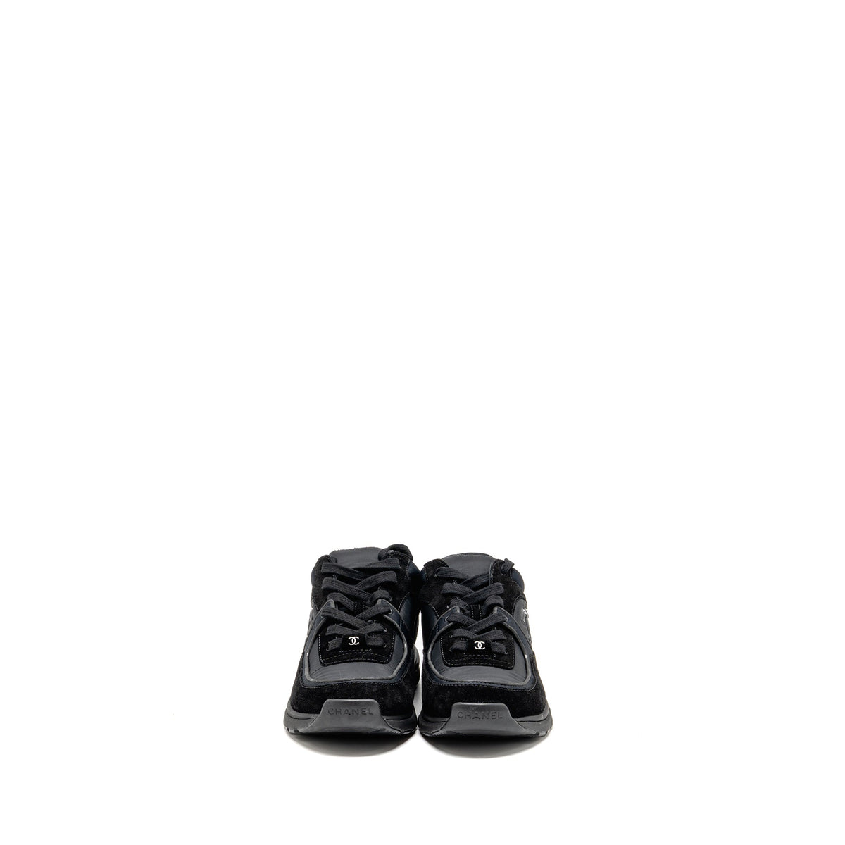 chanel-size-37-cc-sneakers-suede-fabric-black