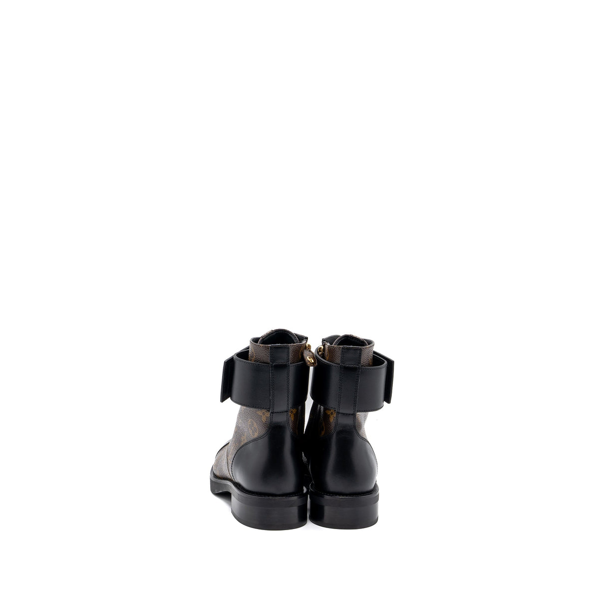 louis-vuitton-size-37-wonderland-flat-ranger-ankle-boots-monogram-canvas-leather-ghw