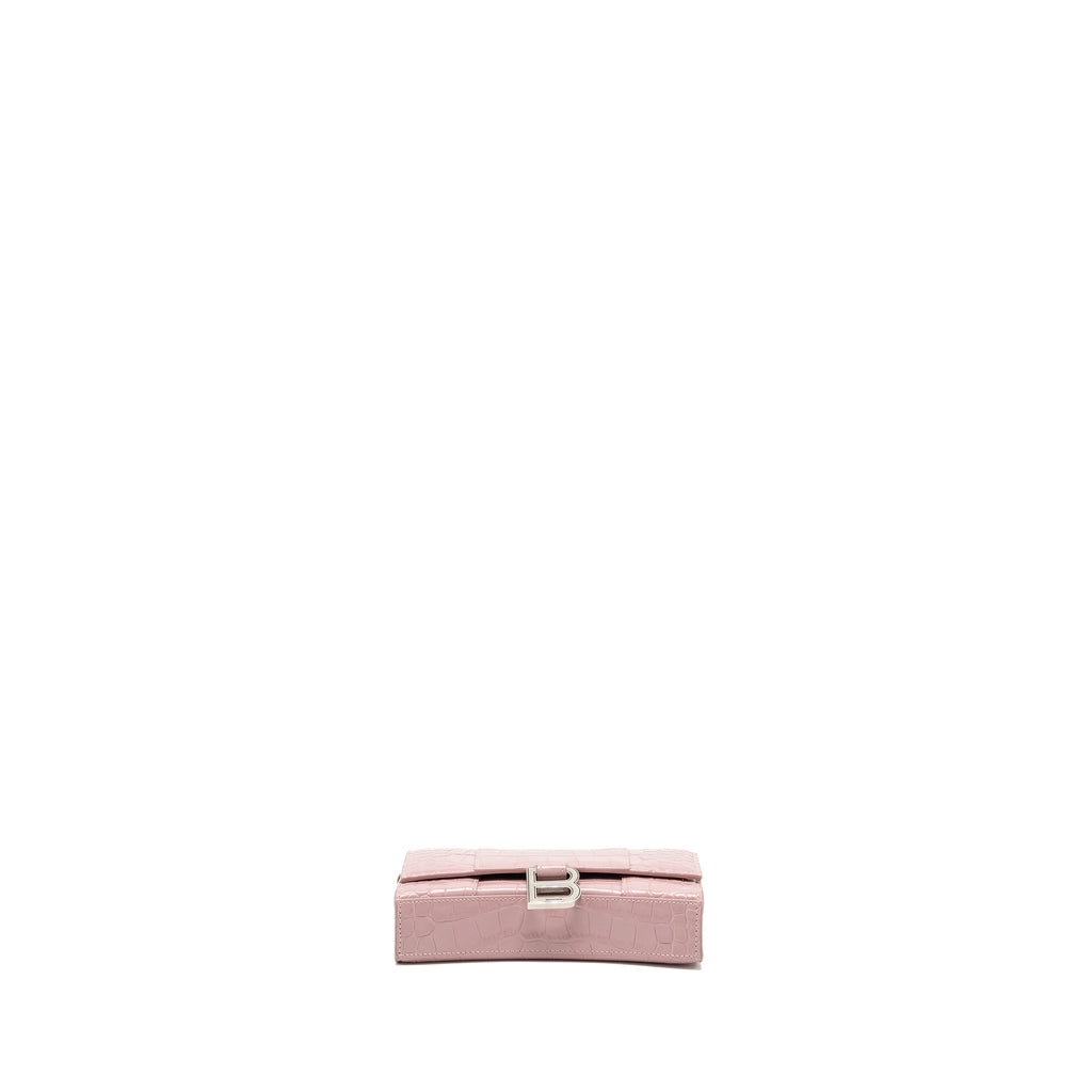 balenciaga-hourglass-wallet-on-chain-croc-embossed-calfskin-pink-shw