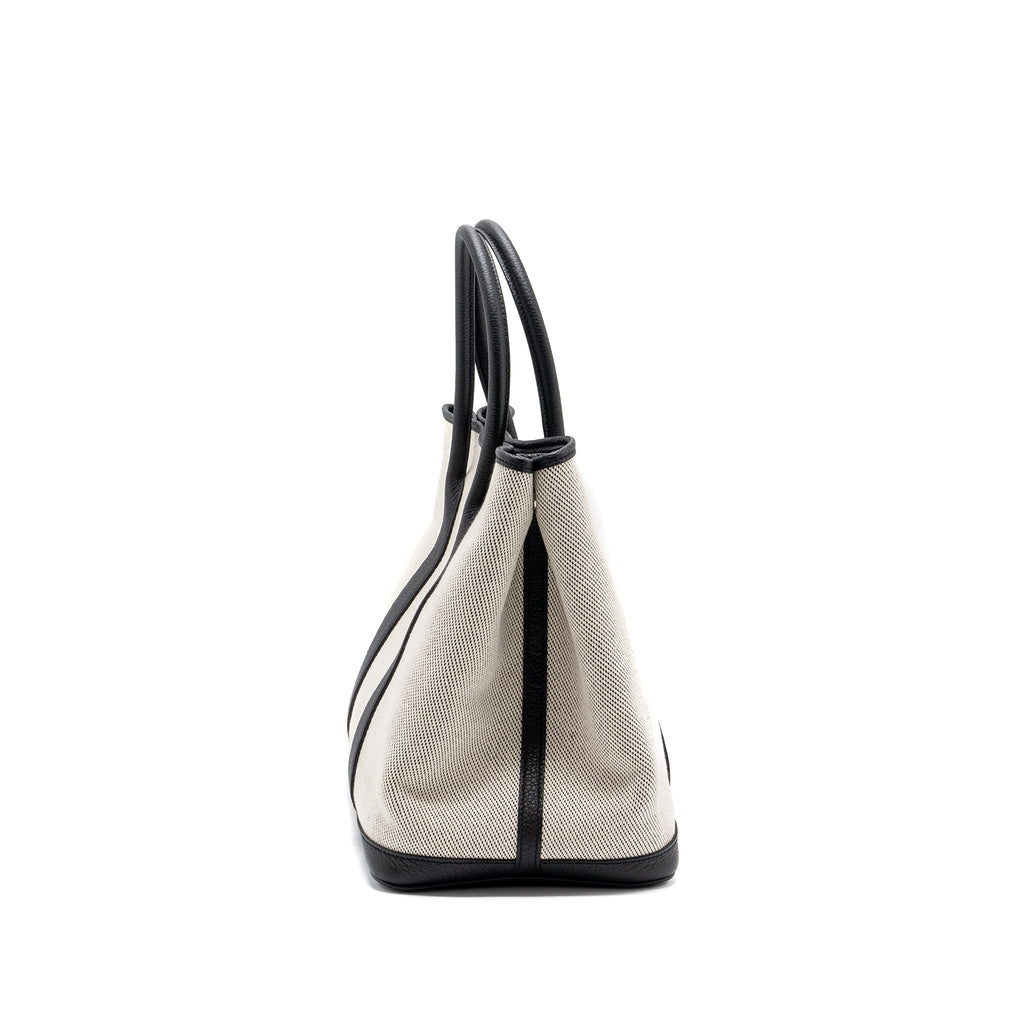 hermes-garden-party-36-canvas-leather-black-white-shw-stamp-z
