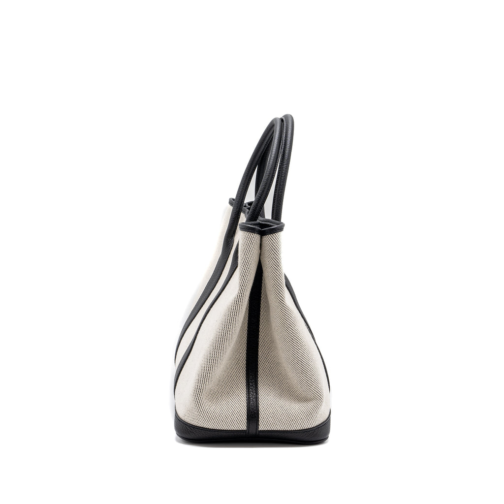 hermes-garden-party-36-canvas-leather-black-white-shw-stamp-z