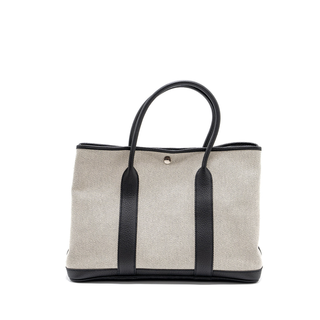 hermes-garden-party-36-canvas-leather-black-white-shw-stamp-z