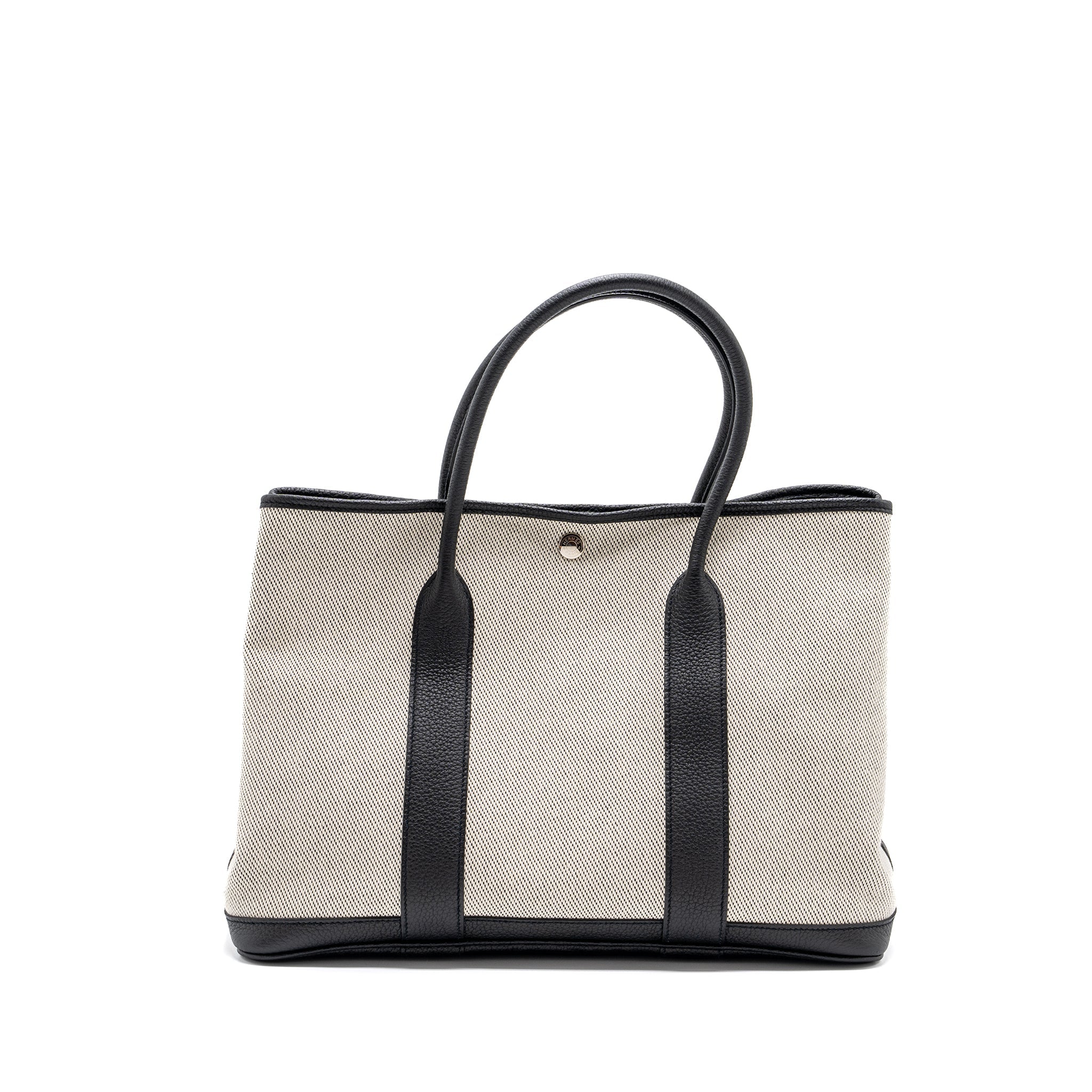 hermes-garden-party-36-canvas-leather-black-white-shw-stamp-z