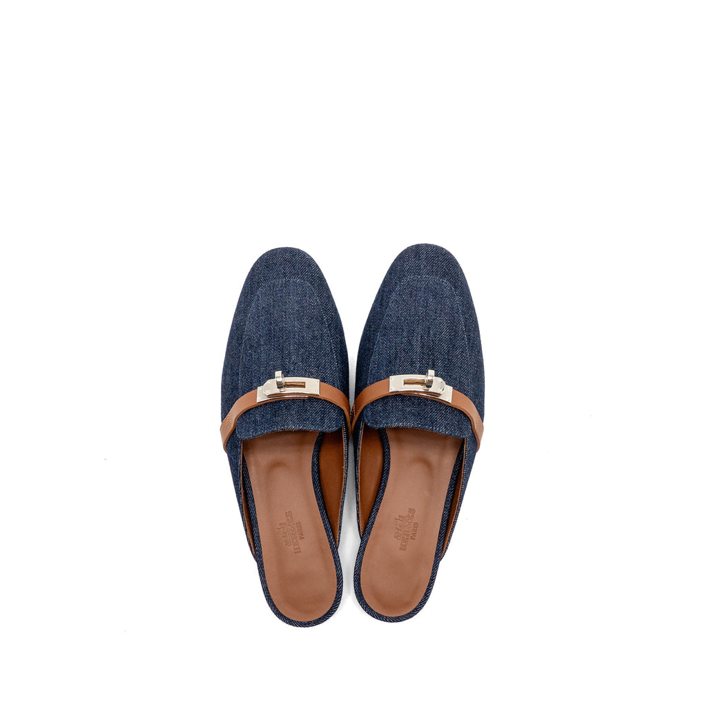 hermes-size-38-oz-mule-calfskin-denim-canvas-bleu-brut-gold-shw