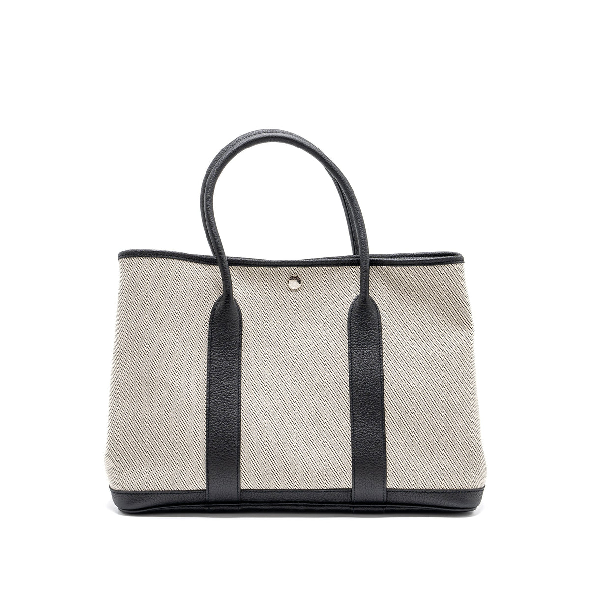 hermes-garden-party-36-canvas-leather-black-white-shw-stamp-z