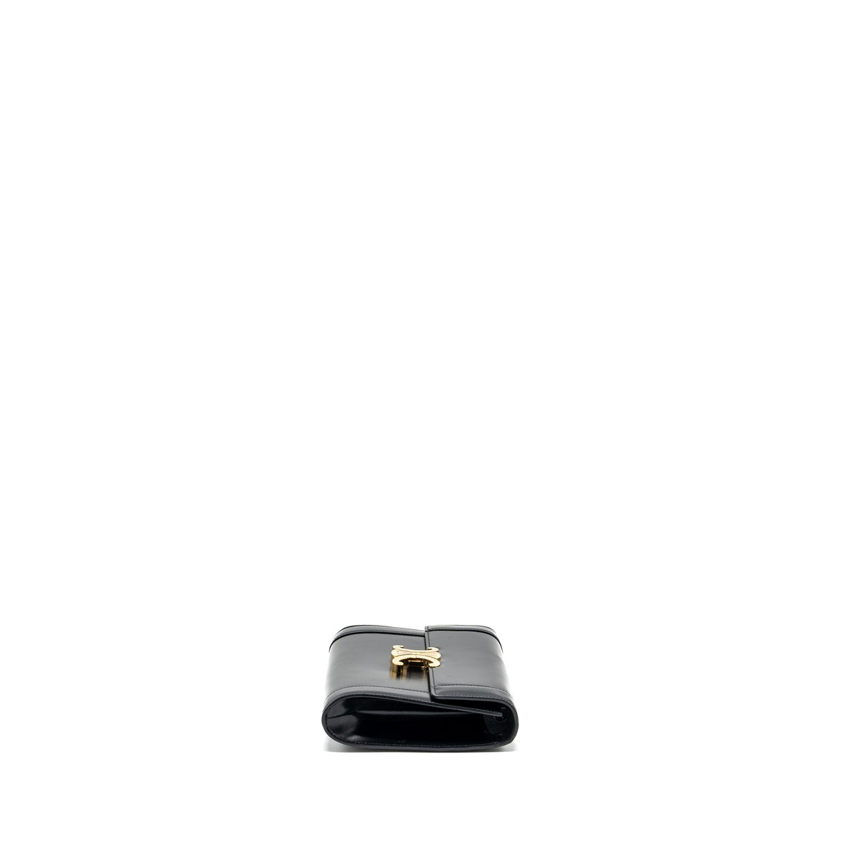 celine-triomphe-flap-wallet-with-strap-calfskin-black-ghw