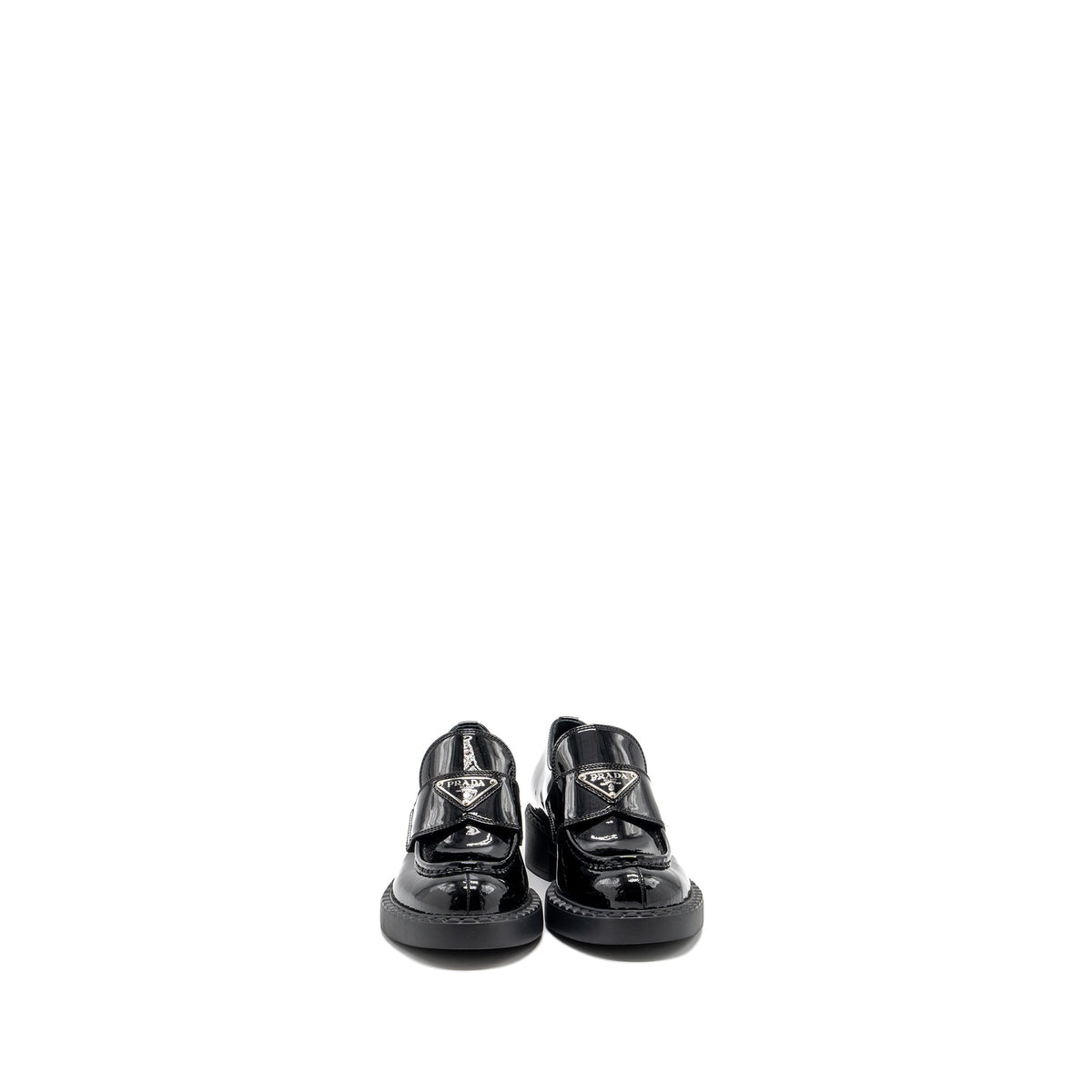prada-size-34-5-loafers-patent-black-shw