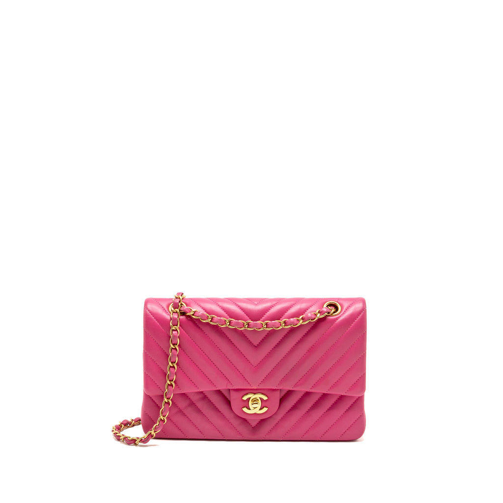 chanel-medium-chevron-classic-double-flap-bag-lambskin-pink-ghw-copy