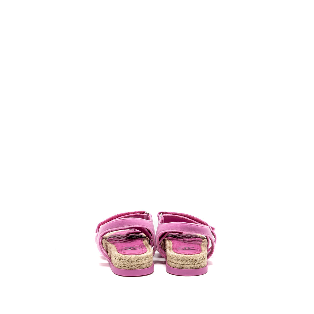chanel-size-37-dad-sandals-velvet-espadrille-leather-pink-shw