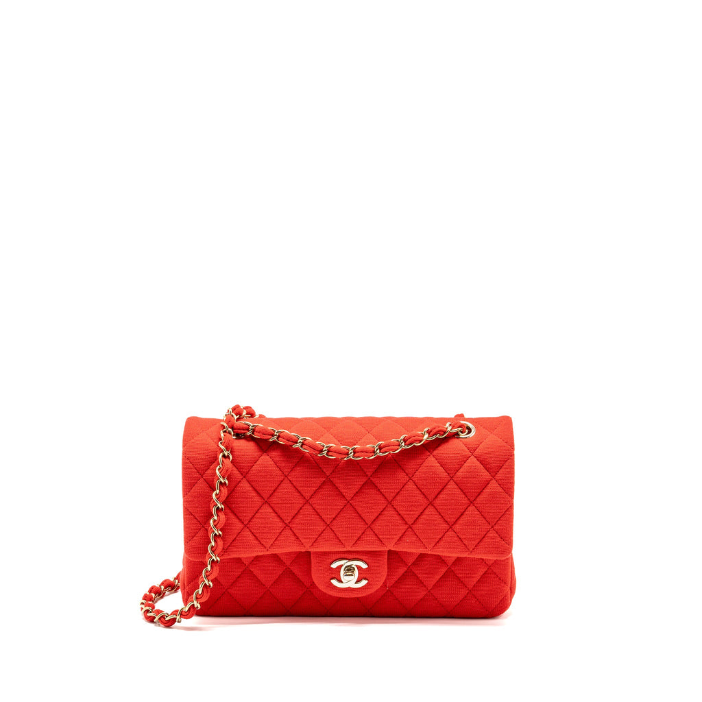 chanel-medium-classic-double-flap-bag-fabric-red-pink-lghw-microchip