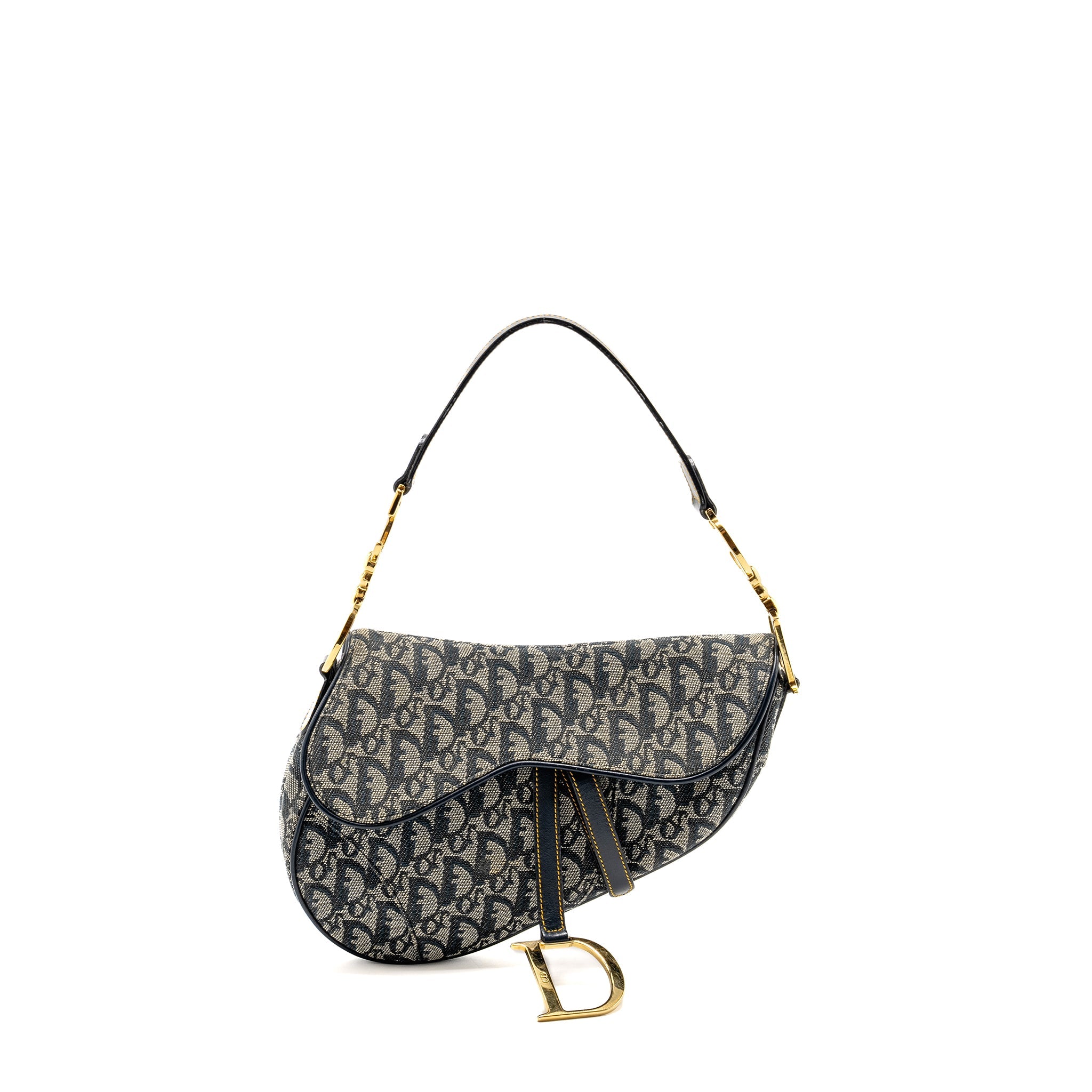 dior-vintage-saddle-bag-canvas-leather-blue-multicolour-ghw