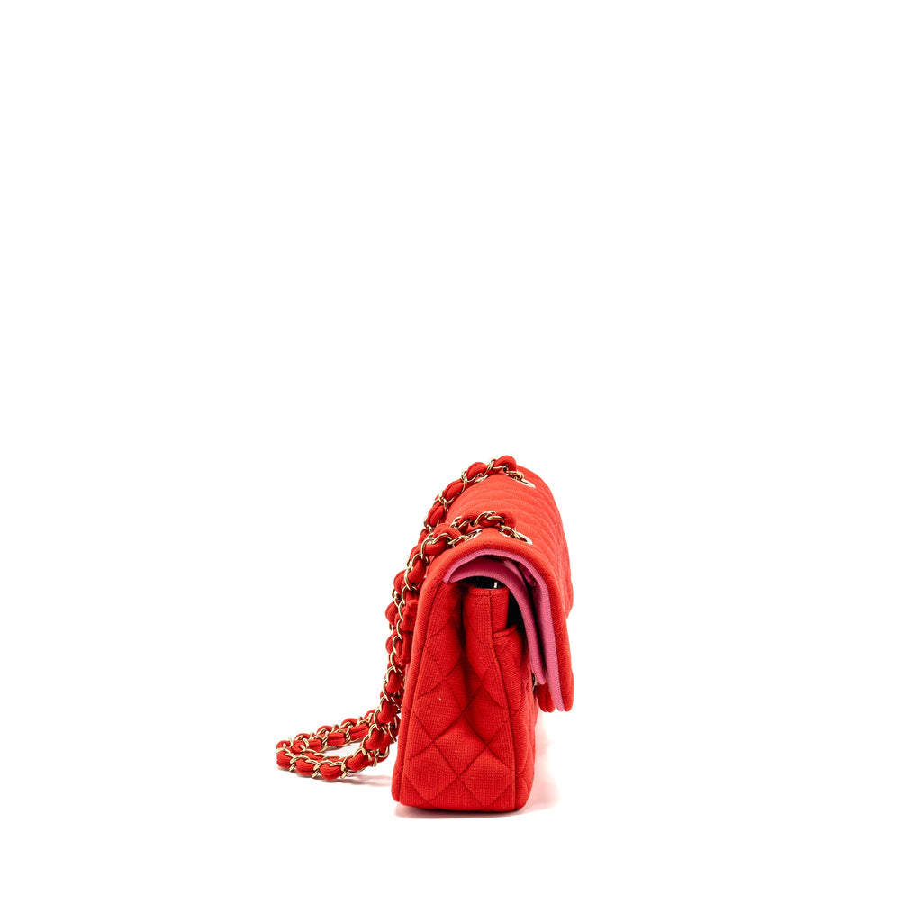 chanel-medium-classic-double-flap-bag-fabric-red-pink-lghw-microchip