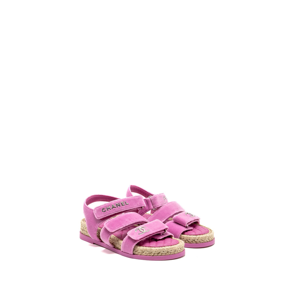 chanel-size-37-dad-sandals-velvet-espadrille-leather-pink-shw