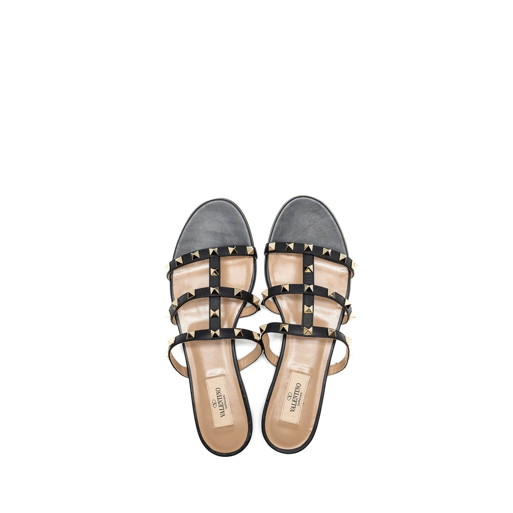 valentino-size-38-5-garavani-rockstud-leather-sandals-black-lghw-1