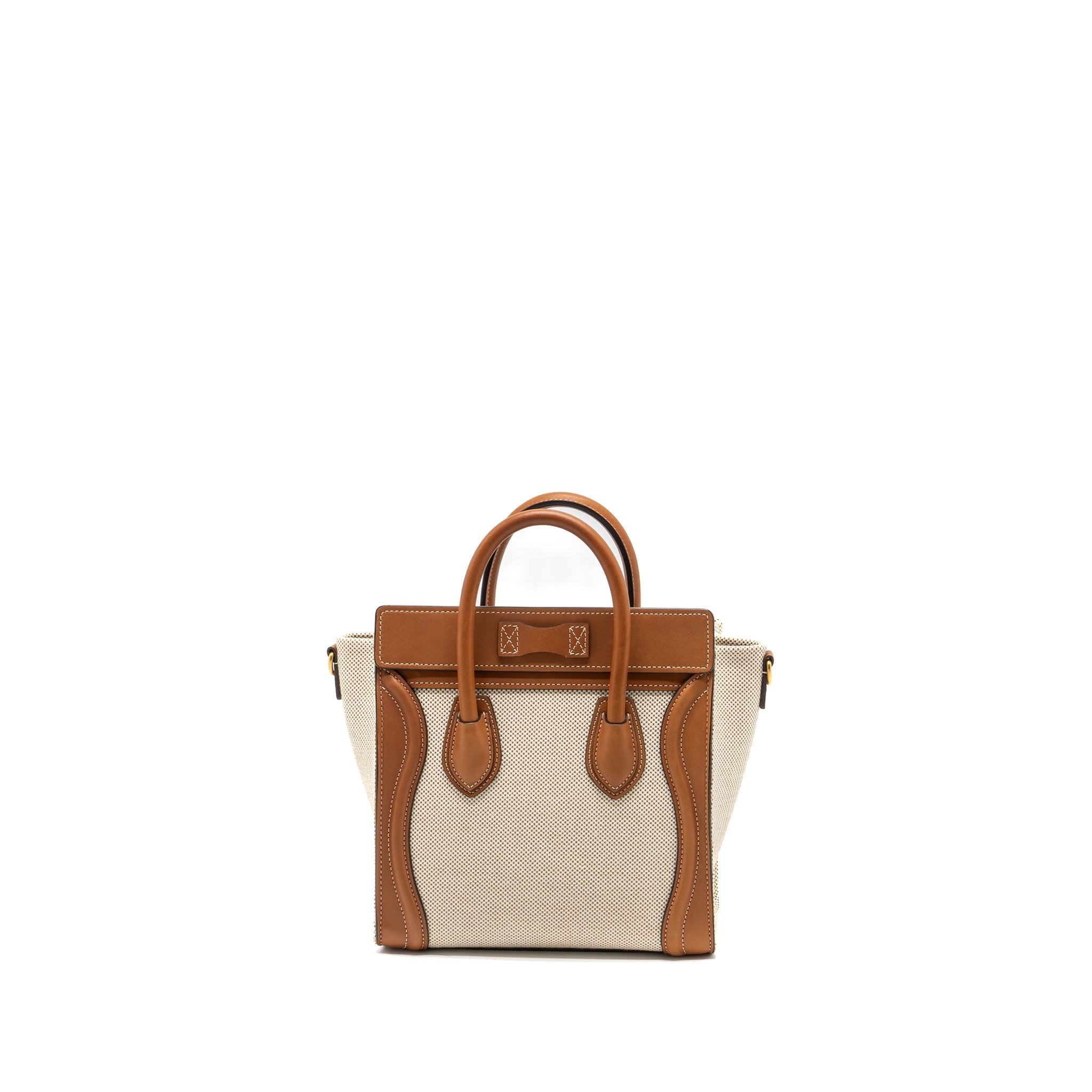 celine-nano-luggage-bag-canvas-leather-tan-white-ghw