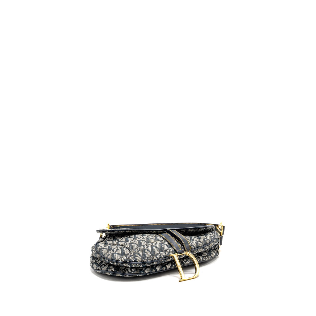 dior-vintage-saddle-bag-canvas-leather-blue-multicolour-ghw