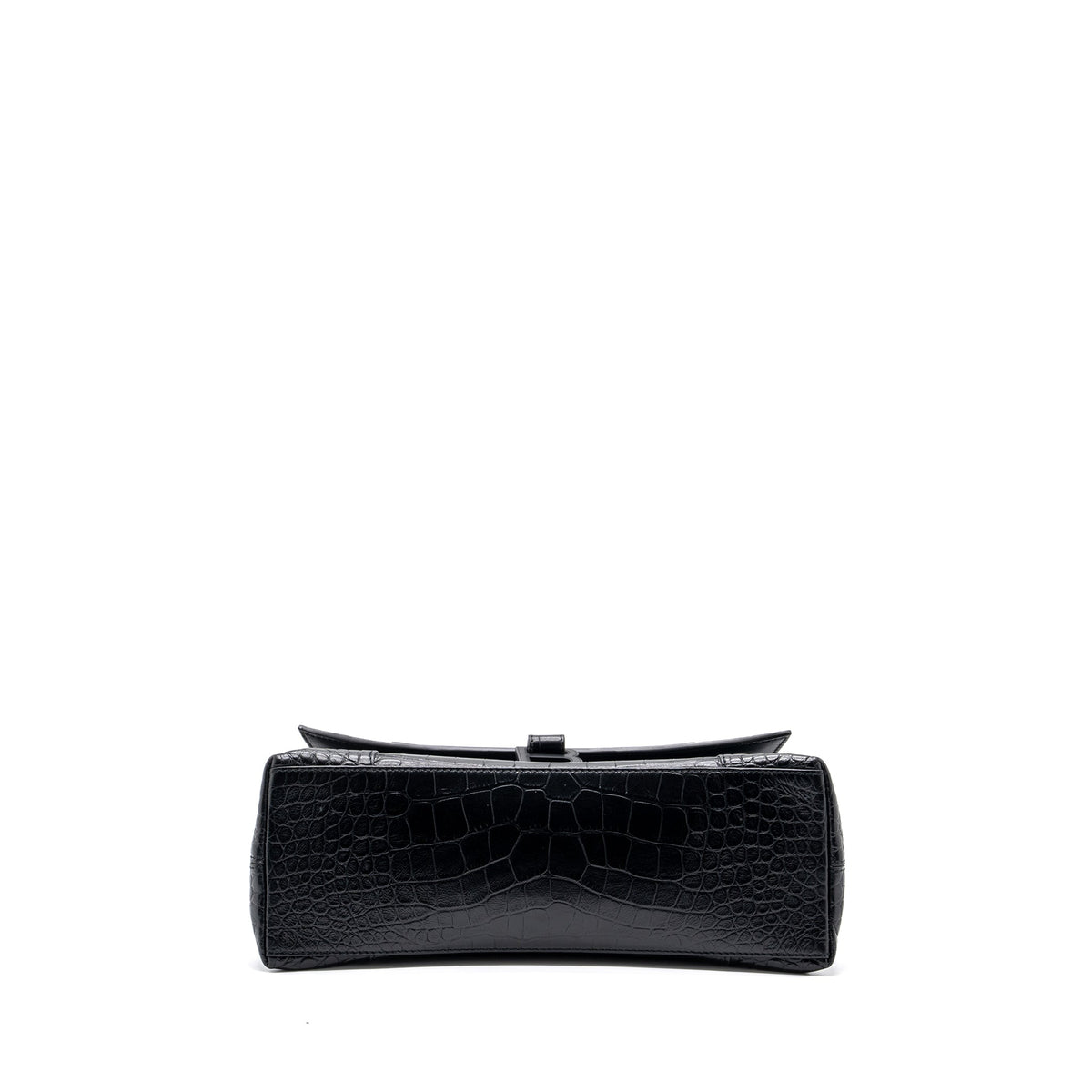 balenciaga-downtown-small-shoudler-bag-crocodile-embossed-black-with-black-hardware