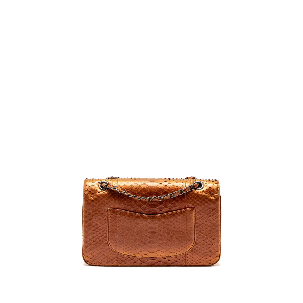 chanel-classic-double-flap-bag-python-leather-orange-shw-copy