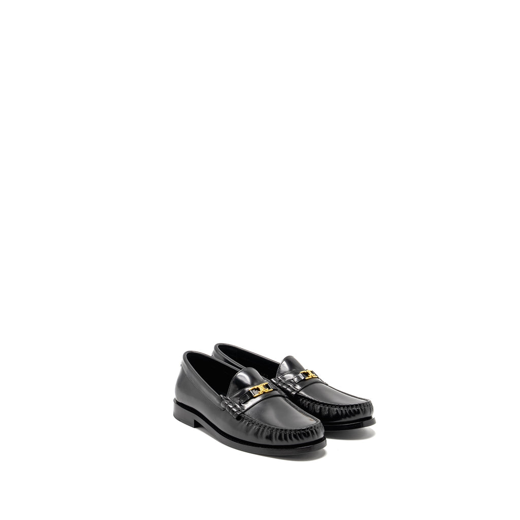 celine-size-37-triomphe-loafer-polished-calfskin-black-ghw-copy