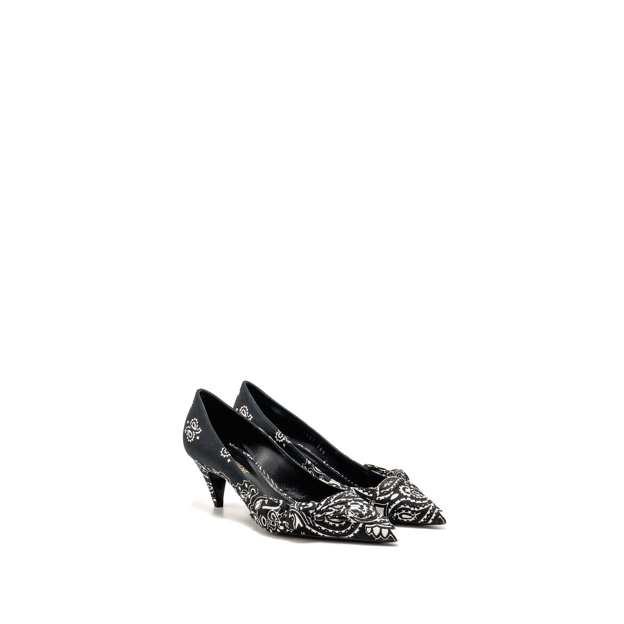 saint-laurent-ysl-size-36-5-kitten-heel-pumps-leather-fabric-black-white
