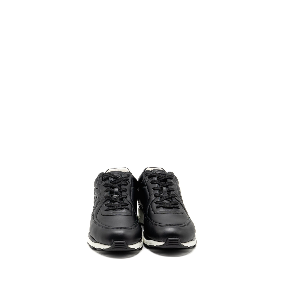 chanel-size-45-cc-logo-sneakers-leather-black-white