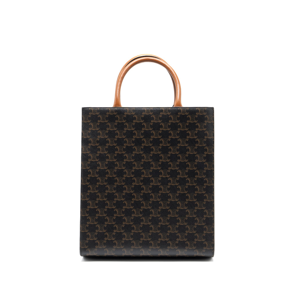 celine-small-cabas-vertical-in-triomphe-canvas-calfskin-tan-ghw