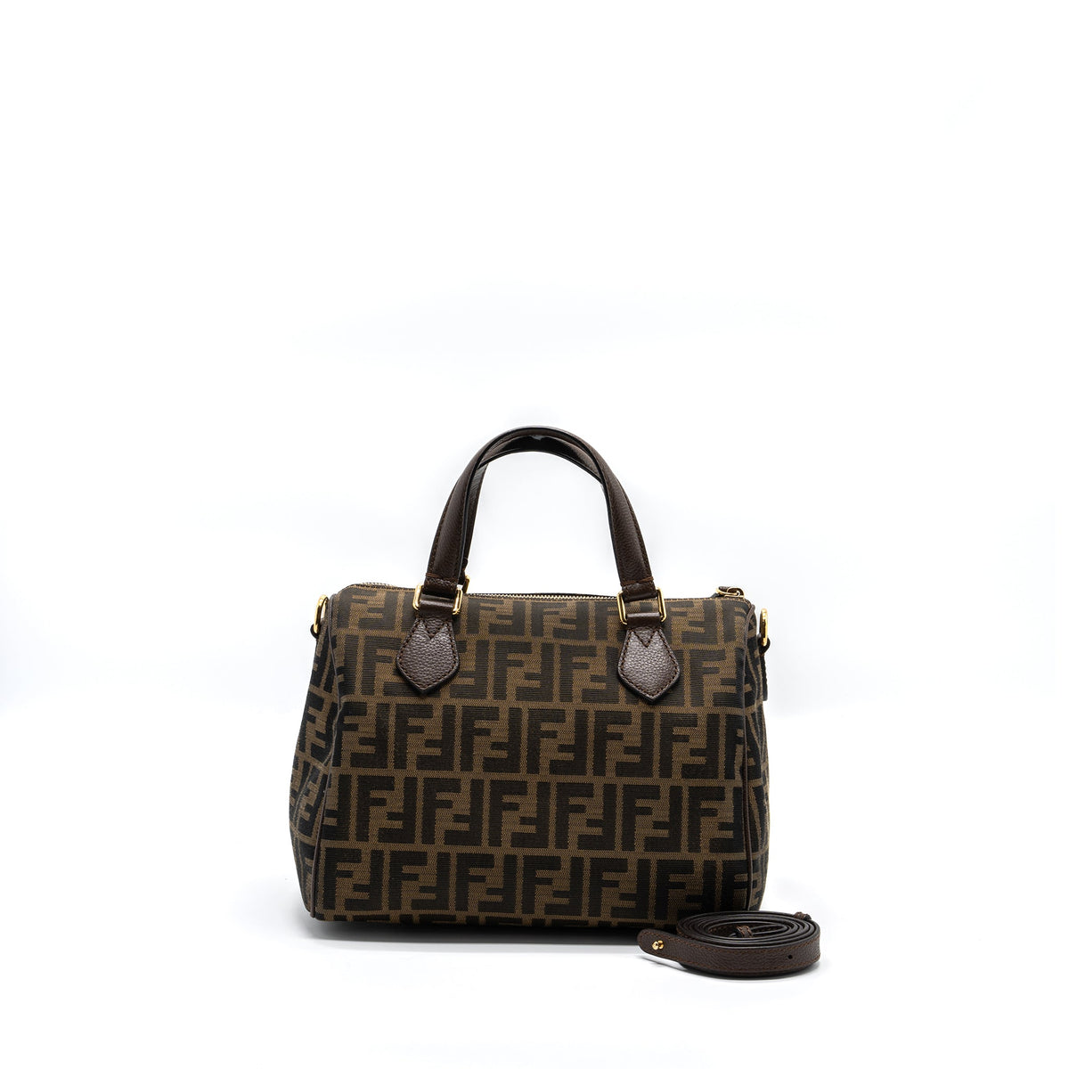 fendi-boston-bag-ff-jacquard-fabric-brown-ghw