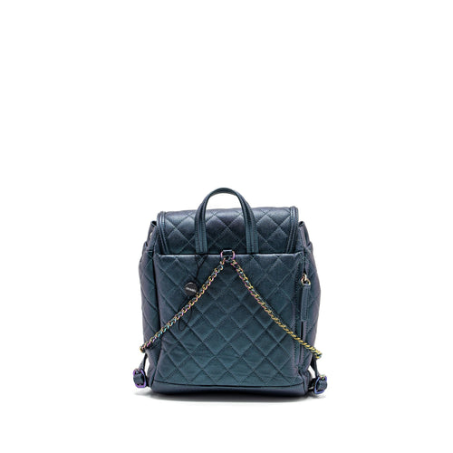 18B FILIGREE BACKPACK CAVIAR IRIDESCENT DARK TURQUOISE MULTICOLOUR HARDWARE