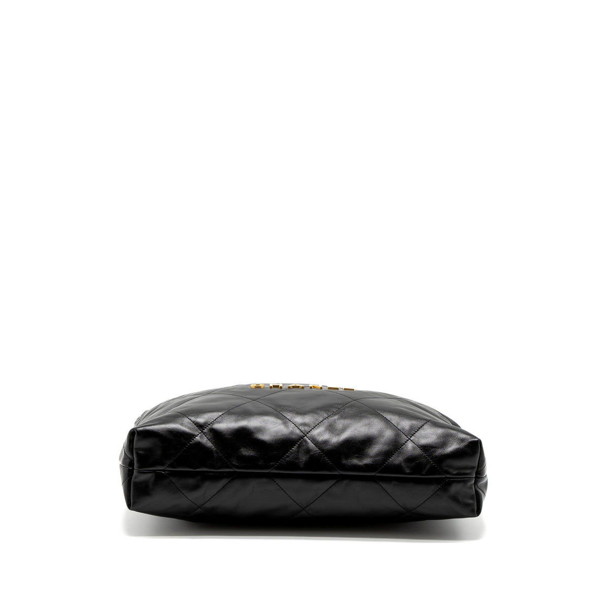 chanel-medium-22-bag-gold-letter-shiny-calfskin-black-brushed-ghw-microchip