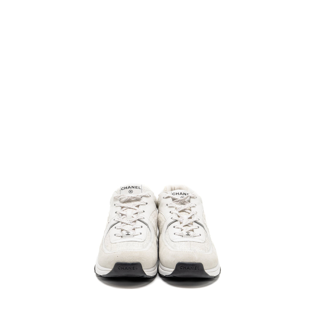 chanel-size-44-cc-logo-sneakers-suede-leather-tweed-white