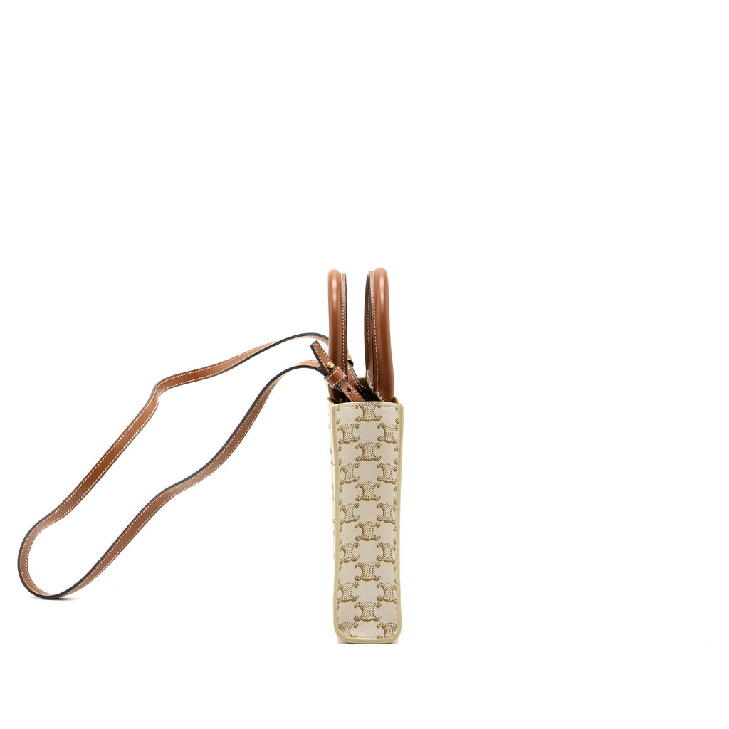 celine-mini-vertical-cabas-triomphe-canvas-calfskin-white-ghw