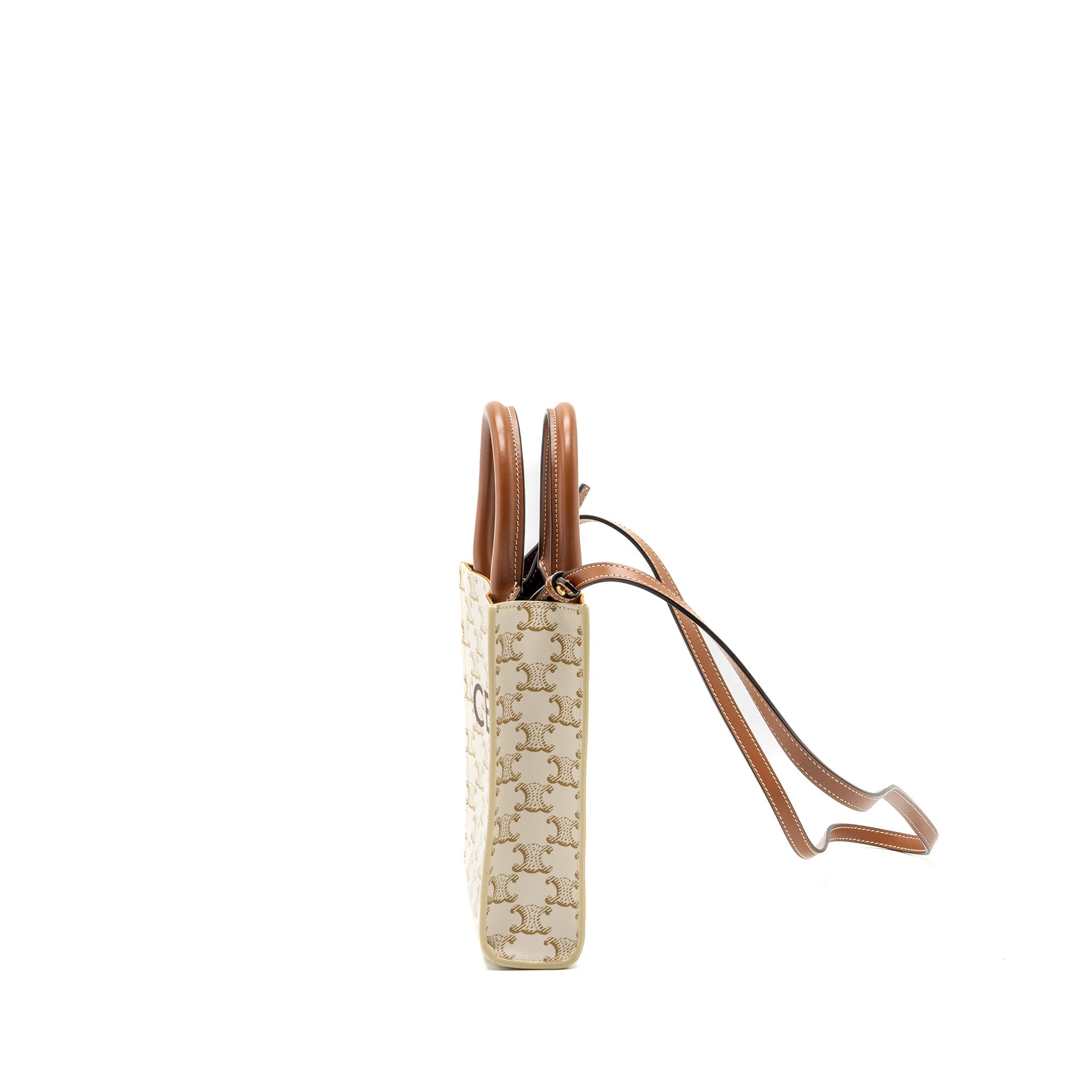 celine-mini-vertical-cabas-triomphe-canvas-calfskin-white-ghw