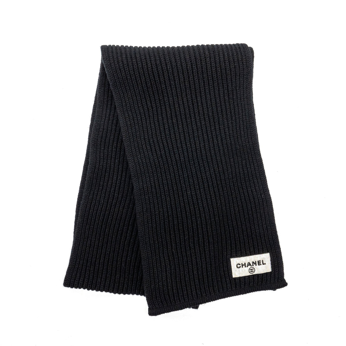 chanel-letter-and-cc-logo-scarf-cashmere-black-copy