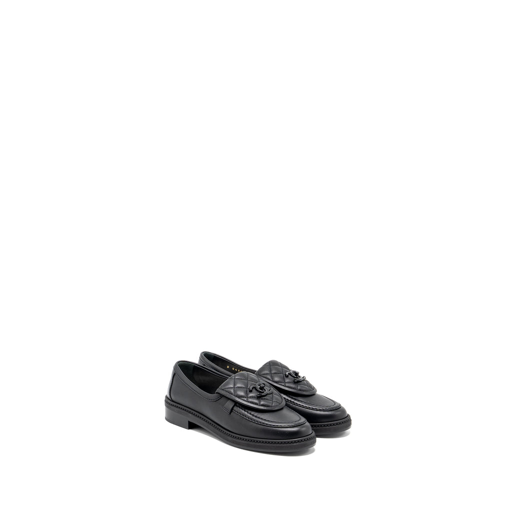 chanel-size-37-24c-quilted-cc-logo-loafer-so-black-copy