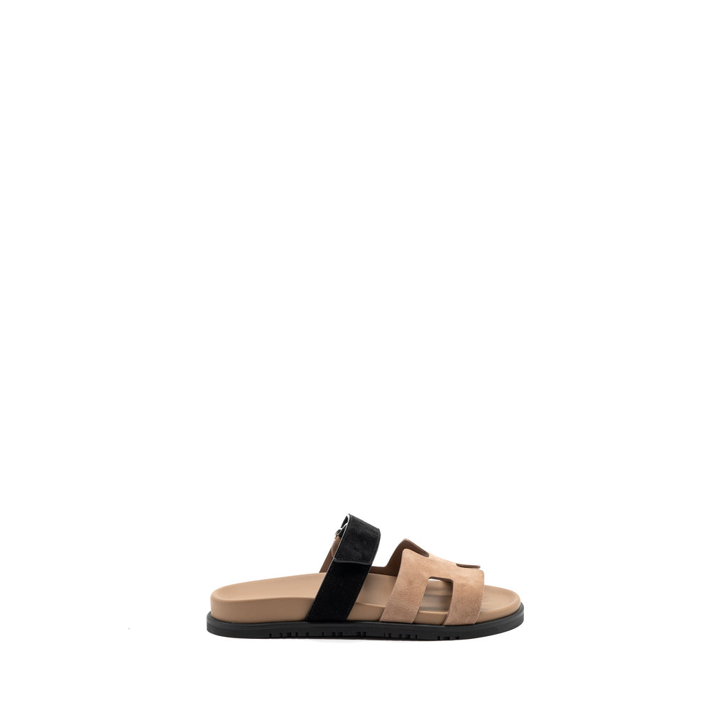 hermes-size38-chypre-sandal-suede-leather-rose-perle-black