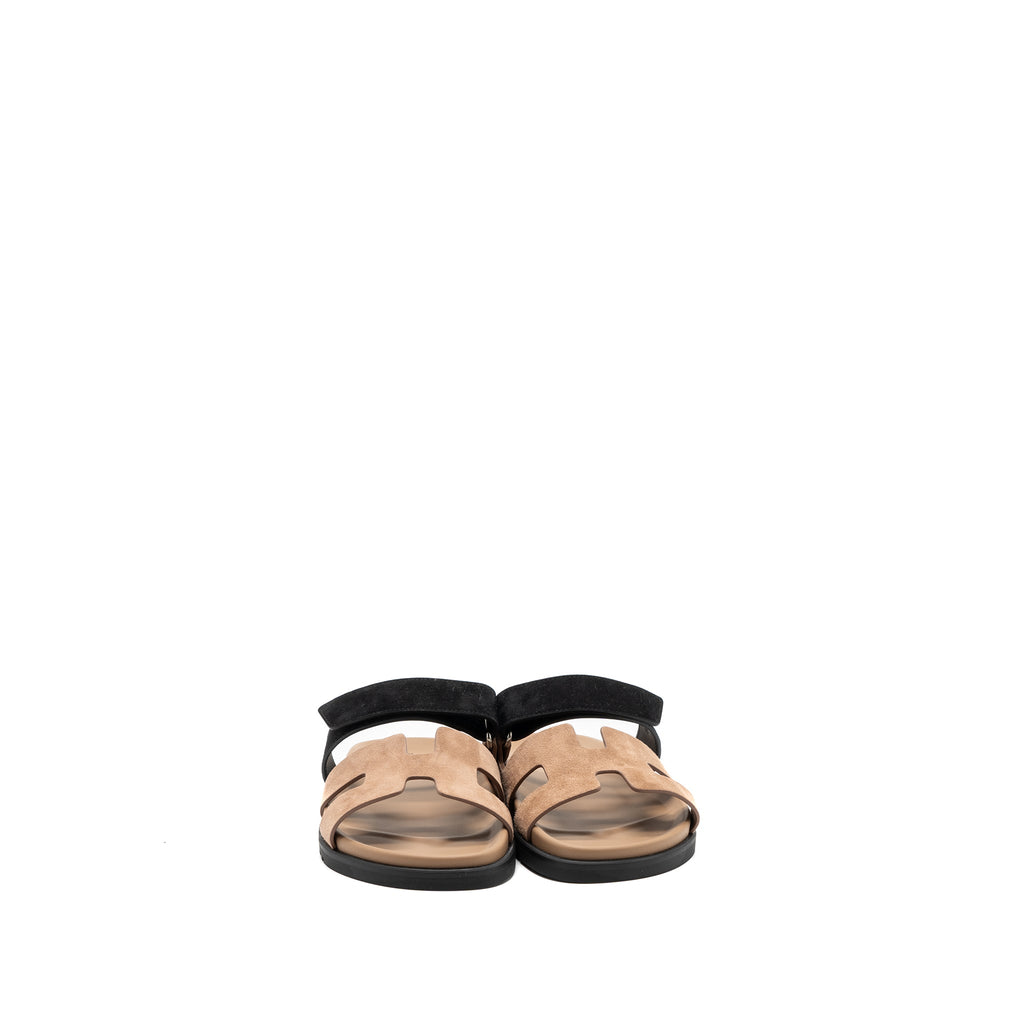 hermes-size38-chypre-sandal-suede-leather-rose-perle-black
