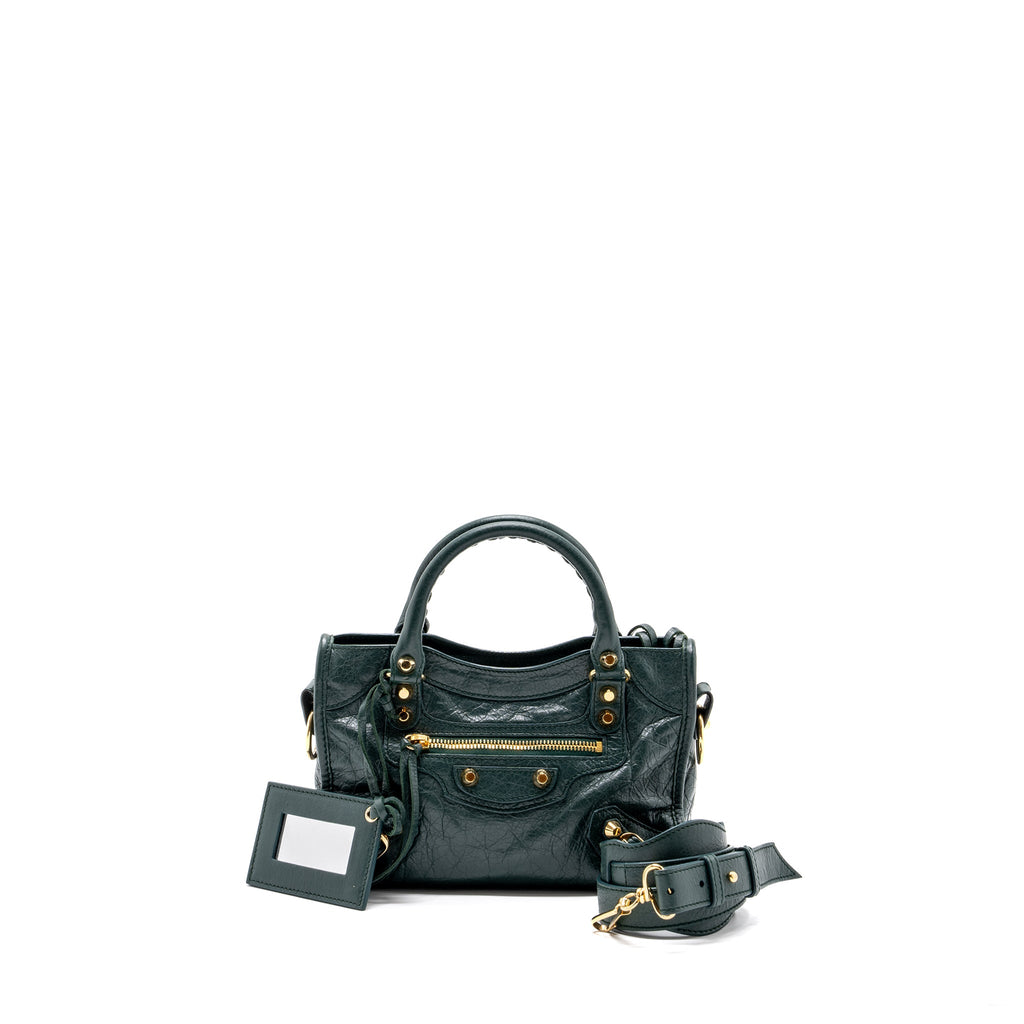 balenciaga-mini-city-bag-dark-green-ghw
