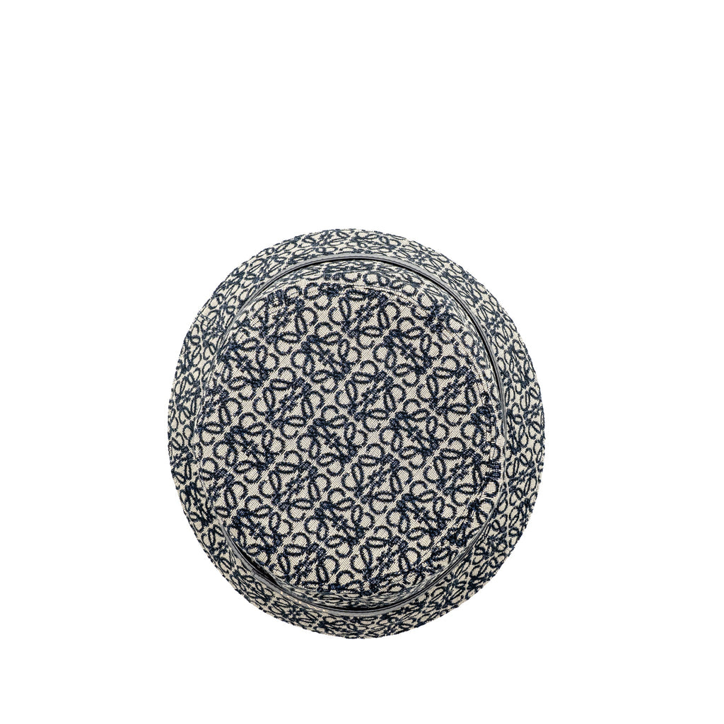 loewe-size-57-anagram-jacquard-bucket-hat-navy-black