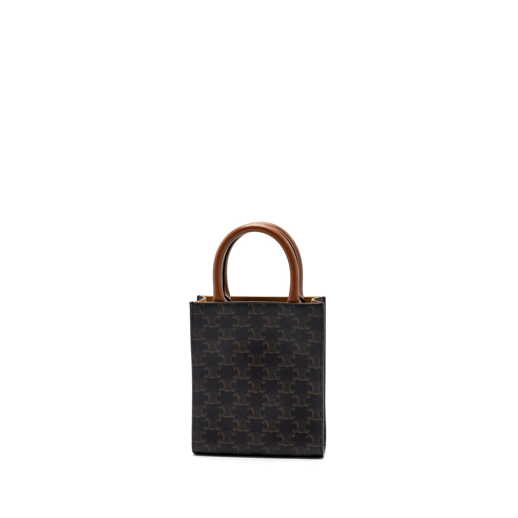 celine-mini-vertical-cabas-triomphe-canvas-brown-ghw-2