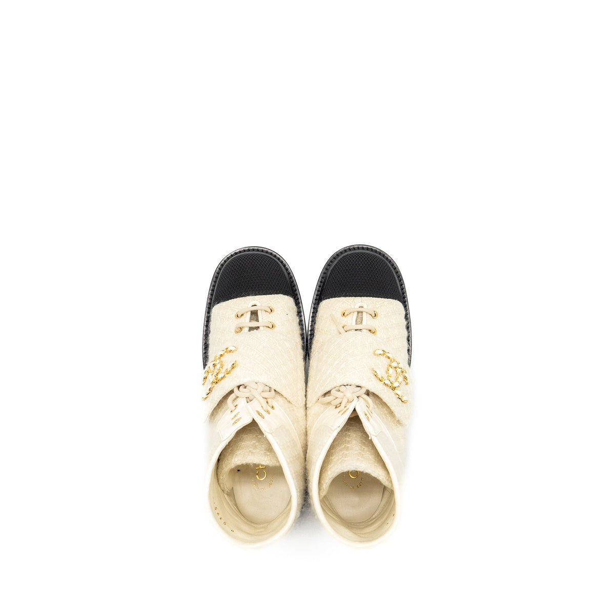 chanel-size-39-22k-lace-up-boots-wool-tweed-fabric-ivory-black-1