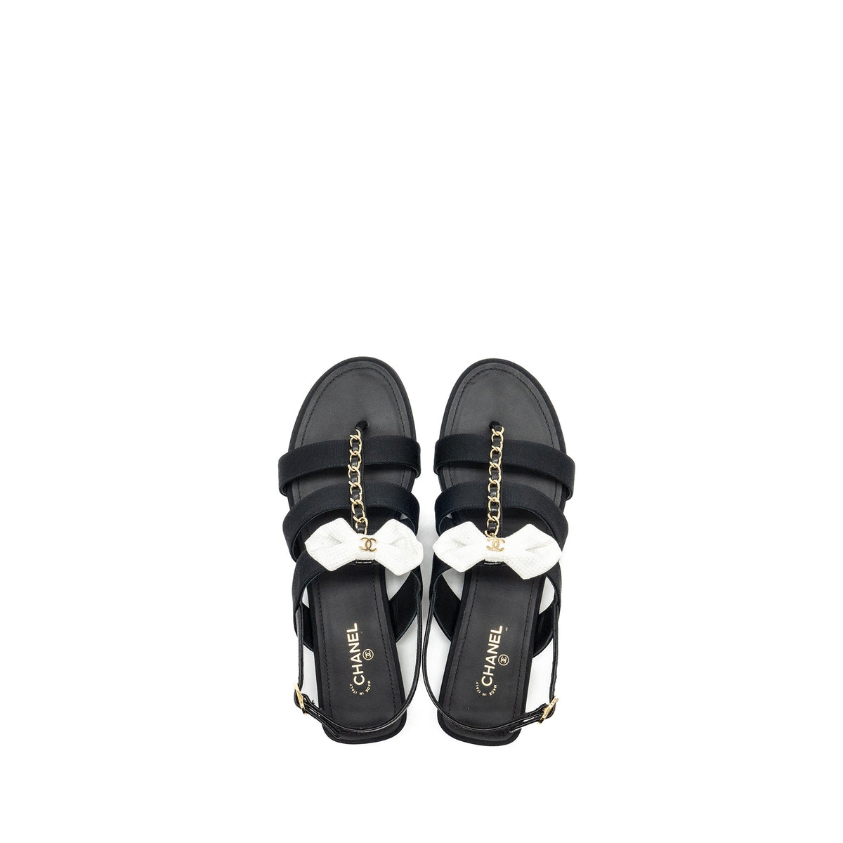 chanel-size-39-21k-grosgrain-chain-cc-logo-with-white-bow-sandals-black-lghw-copy-1