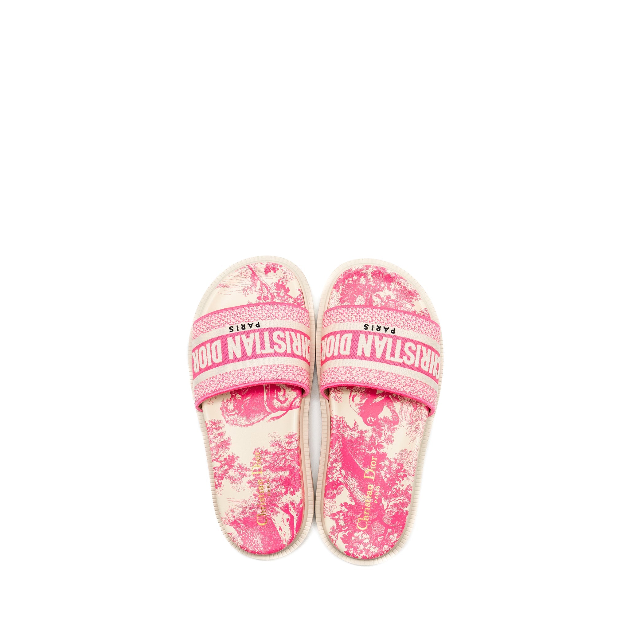 dior-size-37-5-sandals-embroidered-cotton-rubber-pink