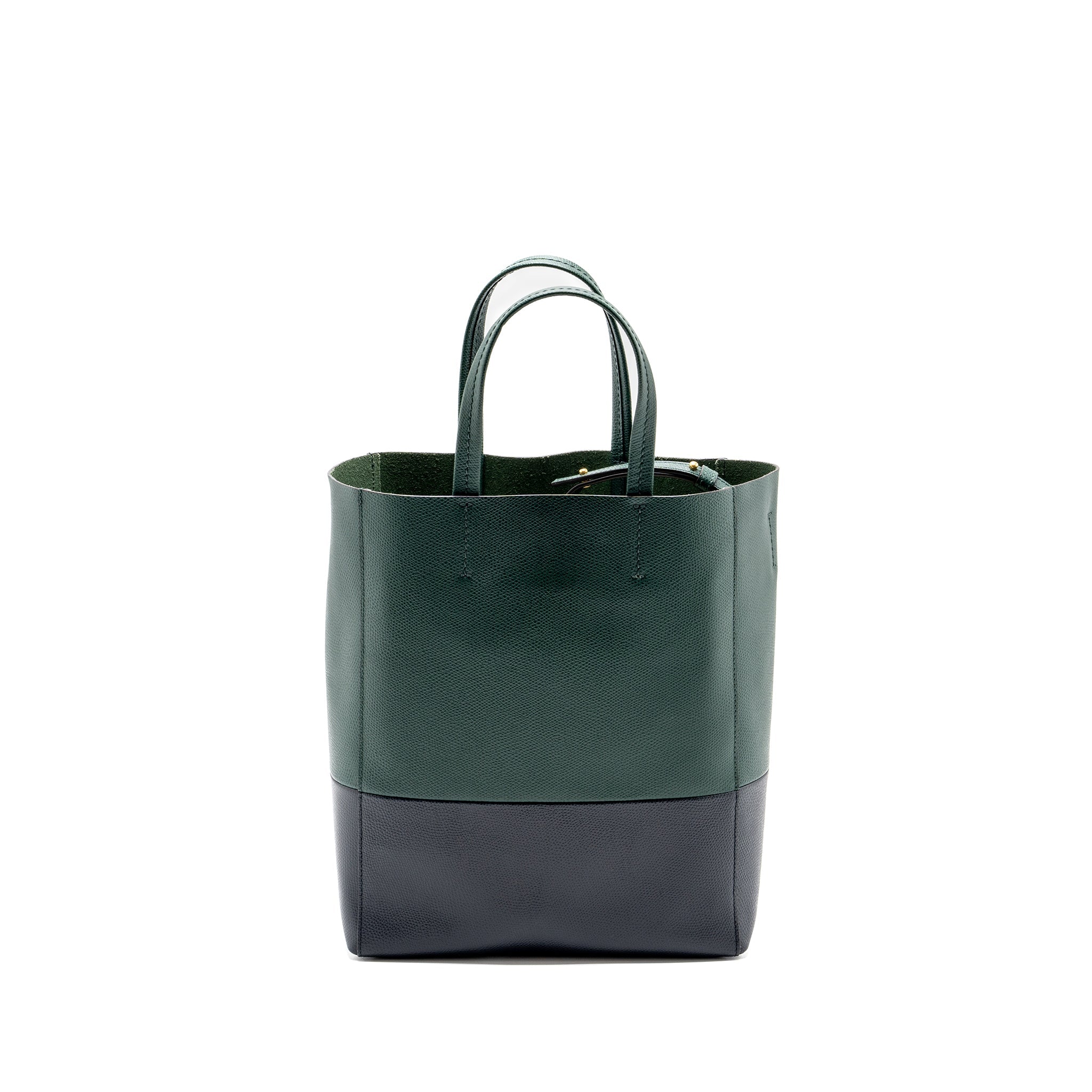 celine-vertical-cabas-calfskin-green-navy-ghw
